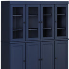 72" Navy Blue Solid Wood 8 Pantry Or Storage Closet