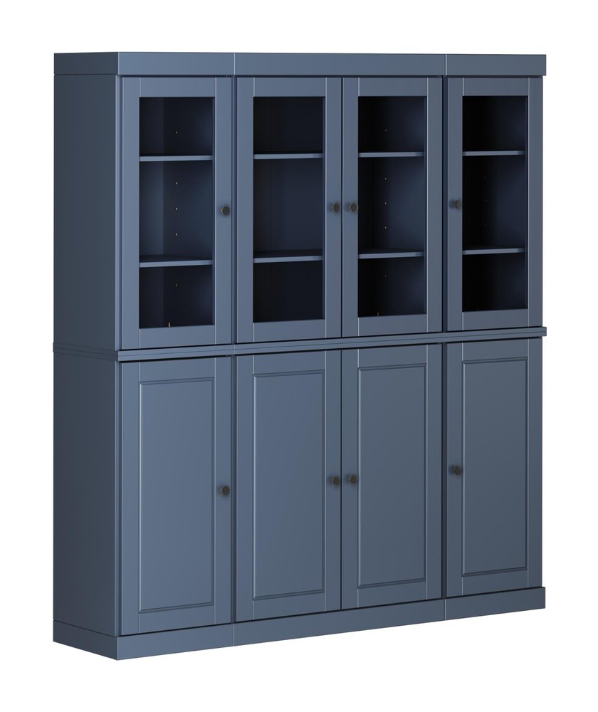 72" French Blue Solid Wood 8 Pantry Or Storage Closet