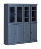 72" French Blue Solid Wood 8 Pantry Or Storage Closet