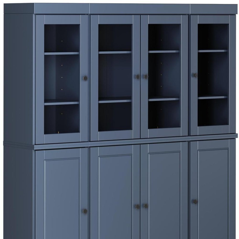 72" French Blue Solid Wood 8 Pantry Or Storage Closet