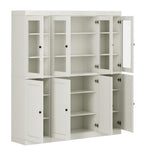 72" Off White Solid Wood 8 Pantry Or Storage Closet