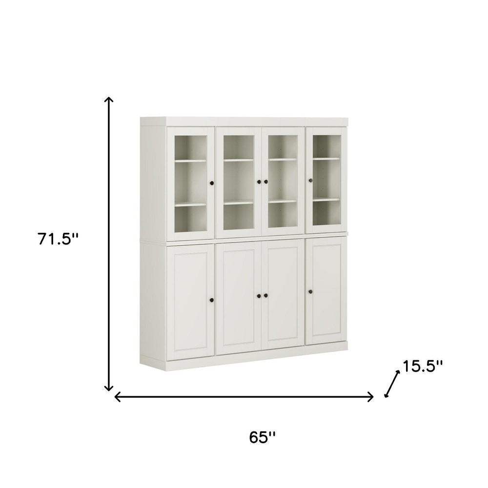 72" Off White Solid Wood 8 Pantry Or Storage Closet