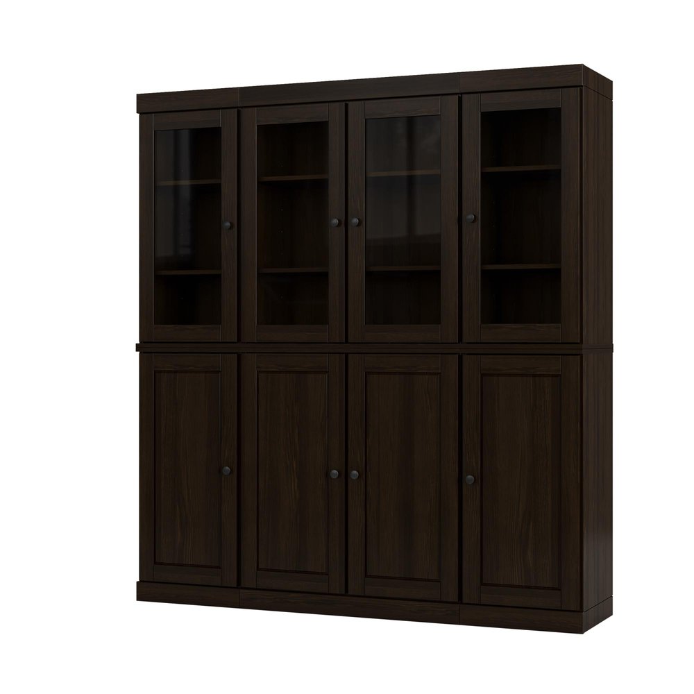 72" Espresso Solid Wood 8 Pantry Or Storage Closet
