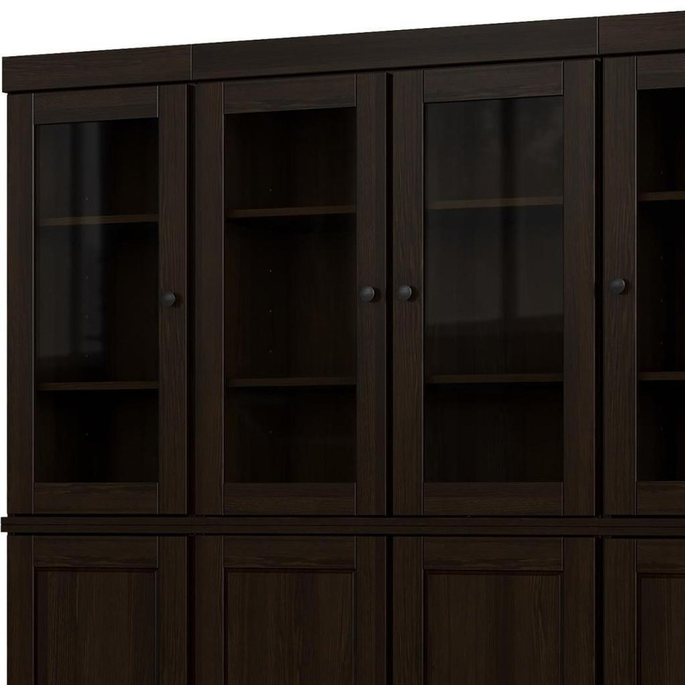72" Espresso Solid Wood 8 Pantry Or Storage Closet