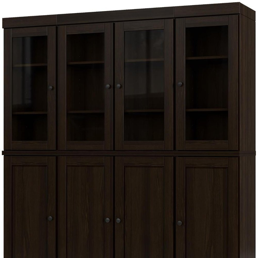72" Espresso Solid Wood 8 Pantry Or Storage Closet