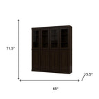 72" Espresso Solid Wood 8 Pantry Or Storage Closet