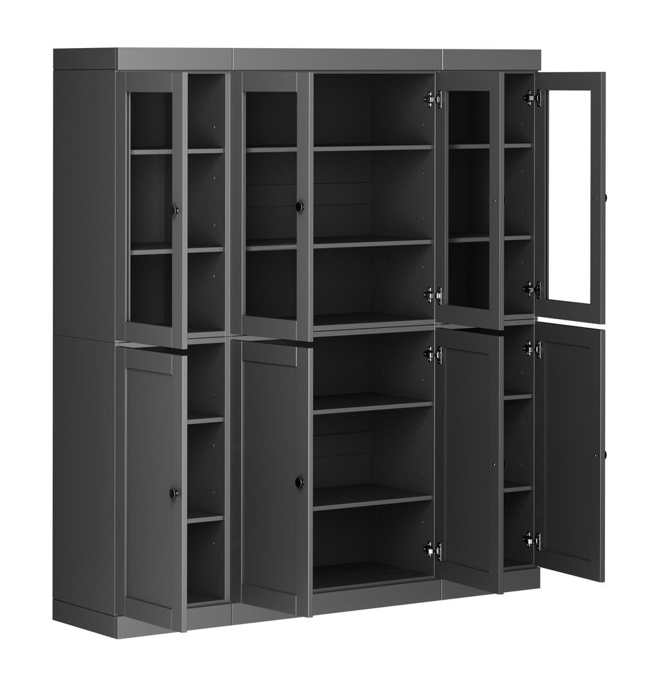 72" Gray Solid Wood 8 Pantry Or Storage Closet