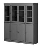 72" Gray Solid Wood 8 Pantry Or Storage Closet