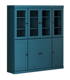 72" Teal Blue Solid Wood 8 Pantry Or Storage Closet
