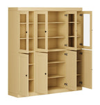 72" Yellow Solid Wood 8 Pantry Or Storage Closet
