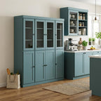 72" Aqua Solid Wood 8 Pantry Or Storage Closet