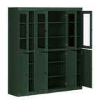 72" Green Solid Wood 8 Pantry Or Storage Closet