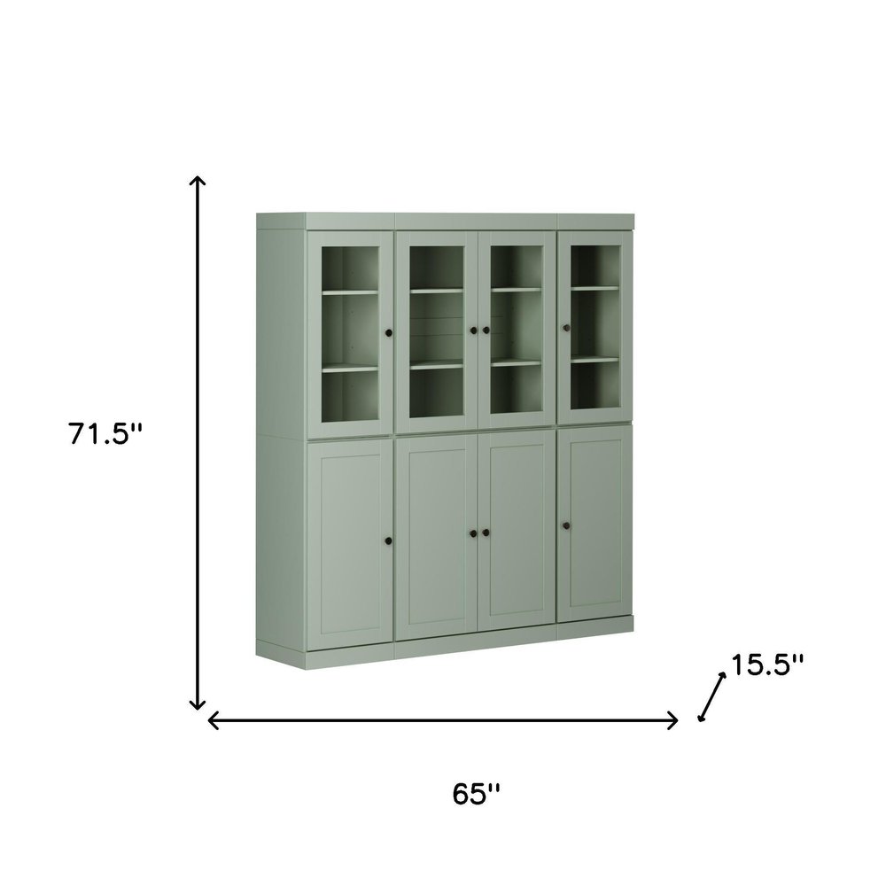 72" Sage Solid Wood 8 Pantry Or Storage Closet