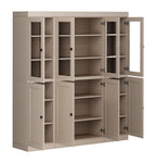 72" Beige Solid Wood 8 Pantry Or Storage Closet
