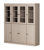 72" Beige Solid Wood 8 Pantry Or Storage Closet