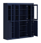 72" Navy Blue Solid Wood 8 Pantry Or Storage Closet