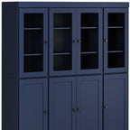 72" Navy Blue Solid Wood 8 Pantry Or Storage Closet
