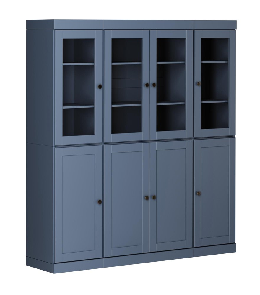 72" French Blue Solid Wood 8 Pantry Or Storage Closet