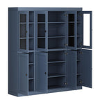 72" French Blue Solid Wood 8 Pantry Or Storage Closet