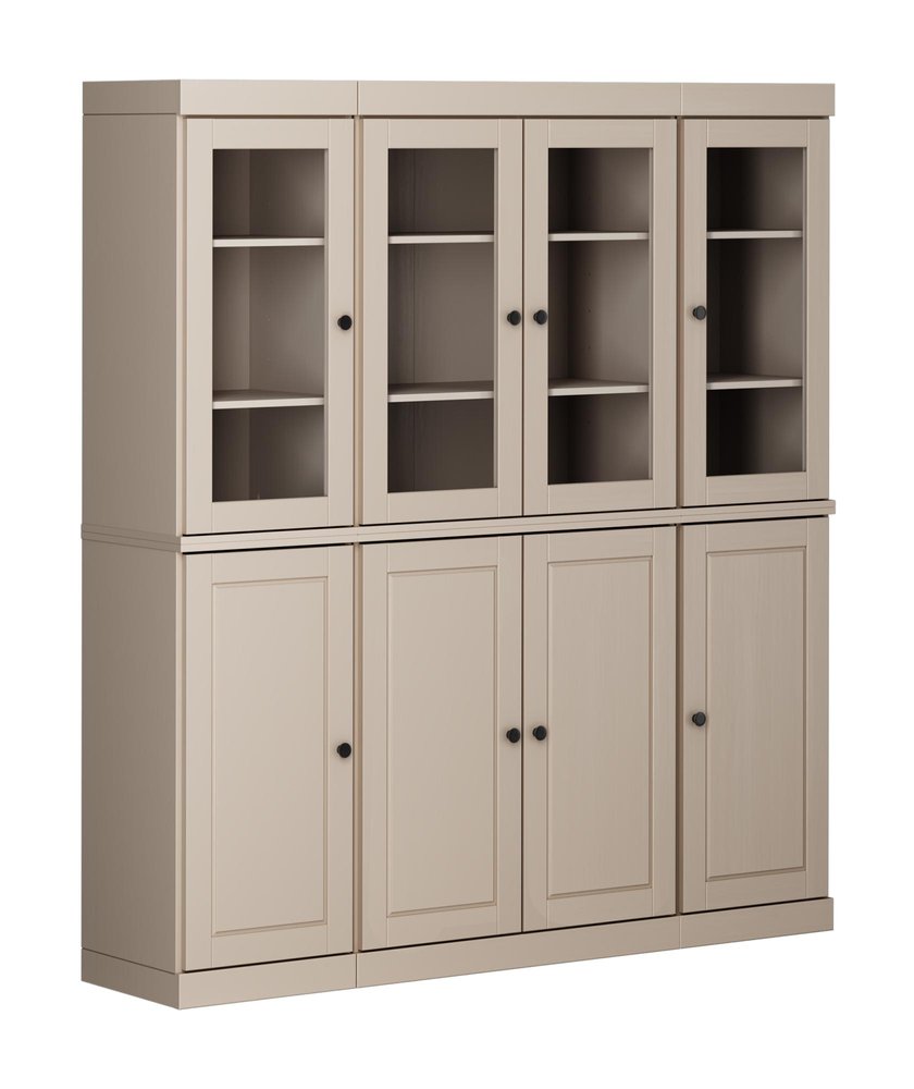 72" Beige Solid Wood 8 Two Drawer Pantry Or Storage Closet