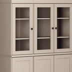 72" Beige Solid Wood 8 Two Drawer Pantry Or Storage Closet