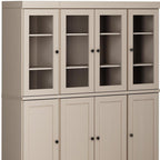 72" Beige Solid Wood 8 Two Drawer Pantry Or Storage Closet