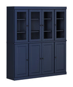 72" Navy Blue Solid Wood 8 Two Drawer Pantry Or Storage Closet