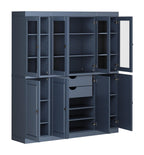 72" French Blue Solid Wood 8 Two Drawer Pantry Or Storage Closet