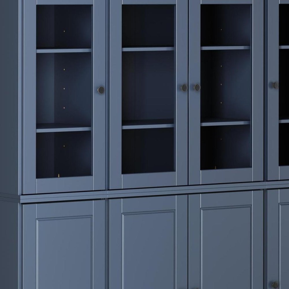 72" French Blue Solid Wood 8 Two Drawer Pantry Or Storage Closet