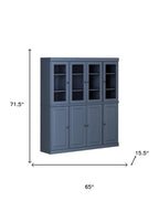 72" French Blue Solid Wood 8 Two Drawer Pantry Or Storage Closet