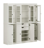 72" Off White Solid Wood 8 Two Drawer Pantry Or Storage Closet
