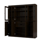 72" Espresso Solid Wood 8 Two Drawer Pantry Or Storage Closet