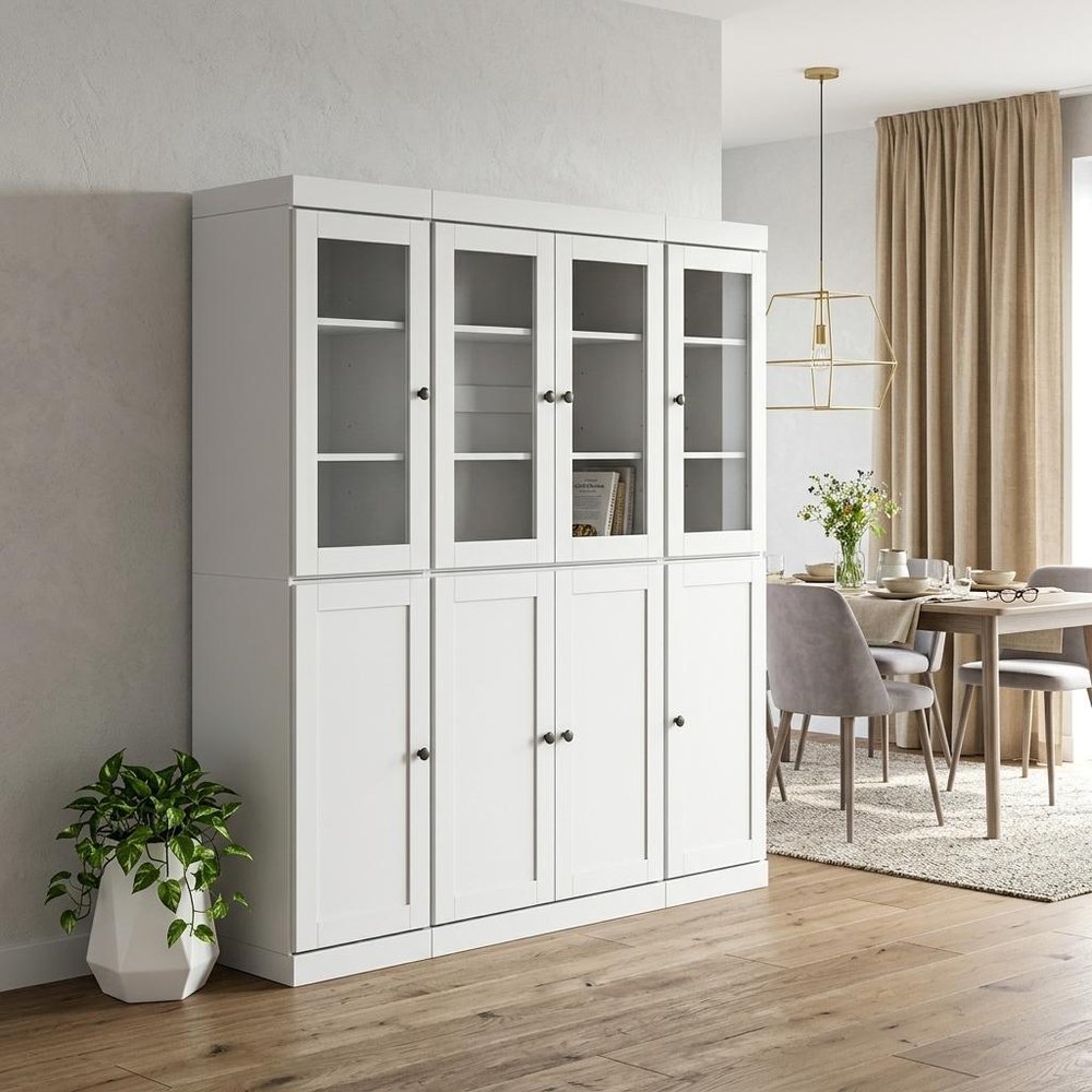 72" White Solid Wood 8 Two Drawer Pantry Or Storage Closet