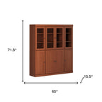 72" Coffee Solid Wood 8 Two Drawer Pantry Or Storage Closet