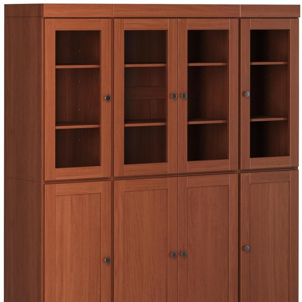 72" Coffee Solid Wood 8 Two Drawer Pantry Or Storage Closet