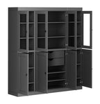 72" Gray Solid Wood 8 Two Drawer Pantry Or Storage Closet