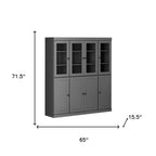 72" Gray Solid Wood 8 Two Drawer Pantry Or Storage Closet