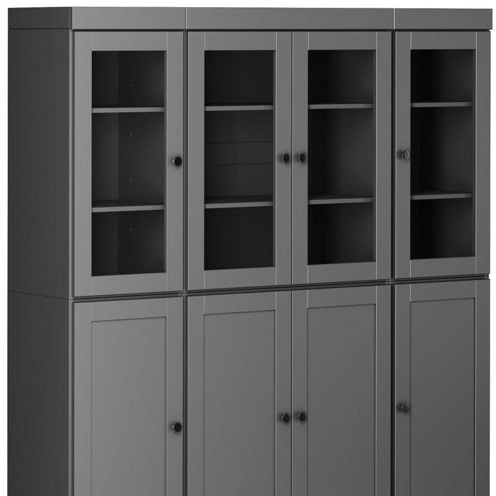 72" Gray Solid Wood 8 Two Drawer Pantry Or Storage Closet