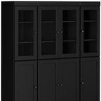 72" Black Solid Wood 8 Two Drawer Pantry Or Storage Closet