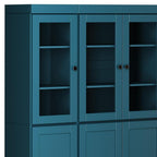 72" Teal Blue Solid Wood 8 Two Drawer Pantry Or Storage Closet