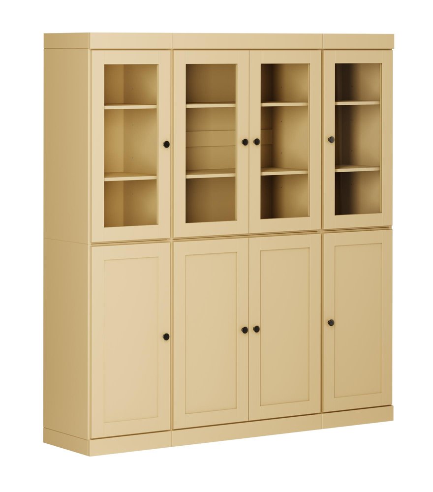 72" Yellow Solid Wood 8 Two Drawer Pantry Or Storage Closet
