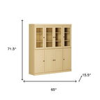 72" Yellow Solid Wood 8 Two Drawer Pantry Or Storage Closet