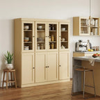 72" Yellow Solid Wood 8 Two Drawer Pantry Or Storage Closet