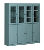 72" Aqua Solid Wood 8 Two Drawer Pantry Or Storage Closet