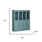 72" Aqua Solid Wood 8 Two Drawer Pantry Or Storage Closet