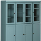 72" Aqua Solid Wood 8 Two Drawer Pantry Or Storage Closet