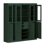 72" Green Solid Wood 8 Two Drawer Pantry Or Storage Closet
