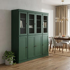 72" Green Solid Wood 8 Two Drawer Pantry Or Storage Closet