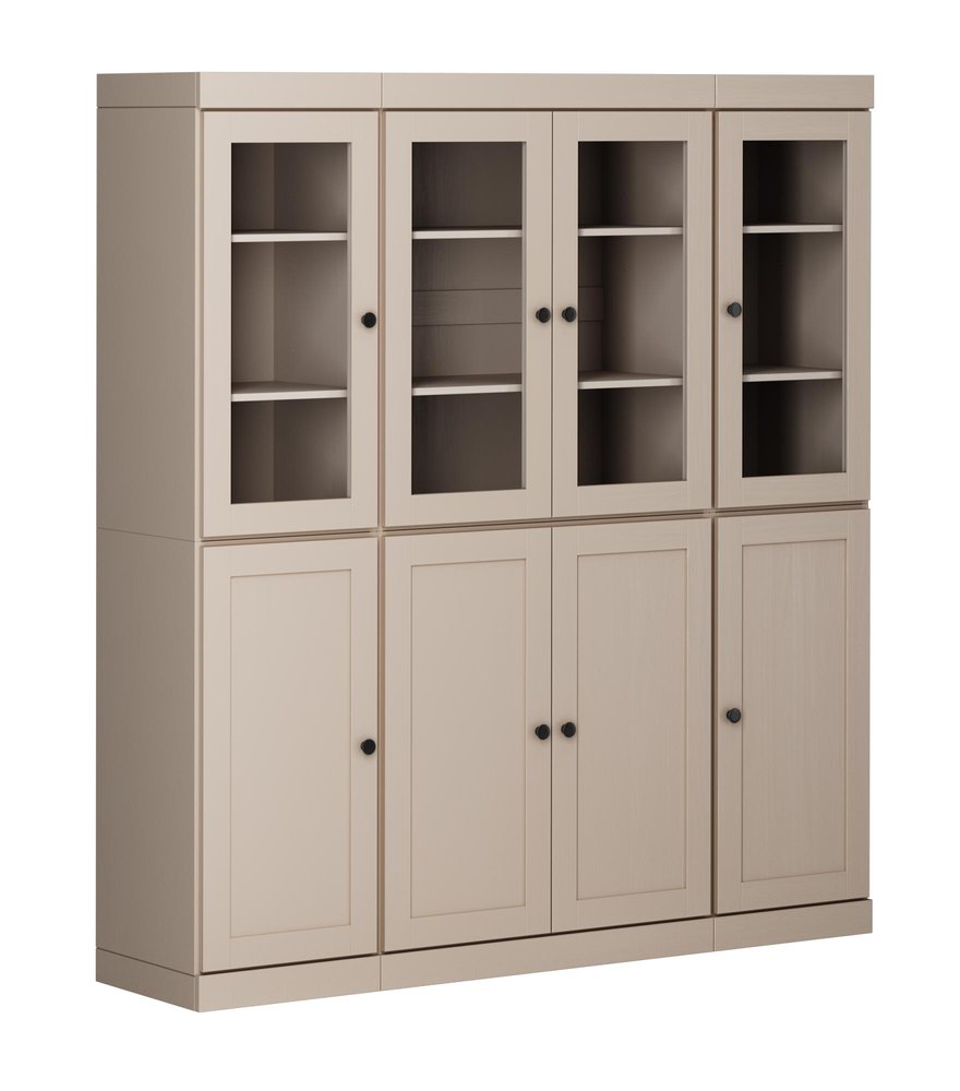 72" Beige Solid Wood 8 Two Drawer Pantry Or Storage Closet