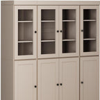72" Beige Solid Wood 8 Two Drawer Pantry Or Storage Closet